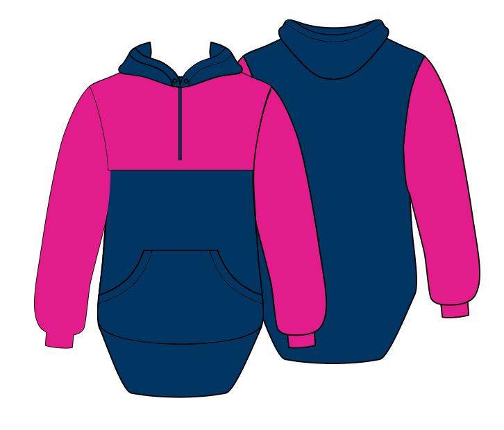 Hot Pink/Navy Hoody